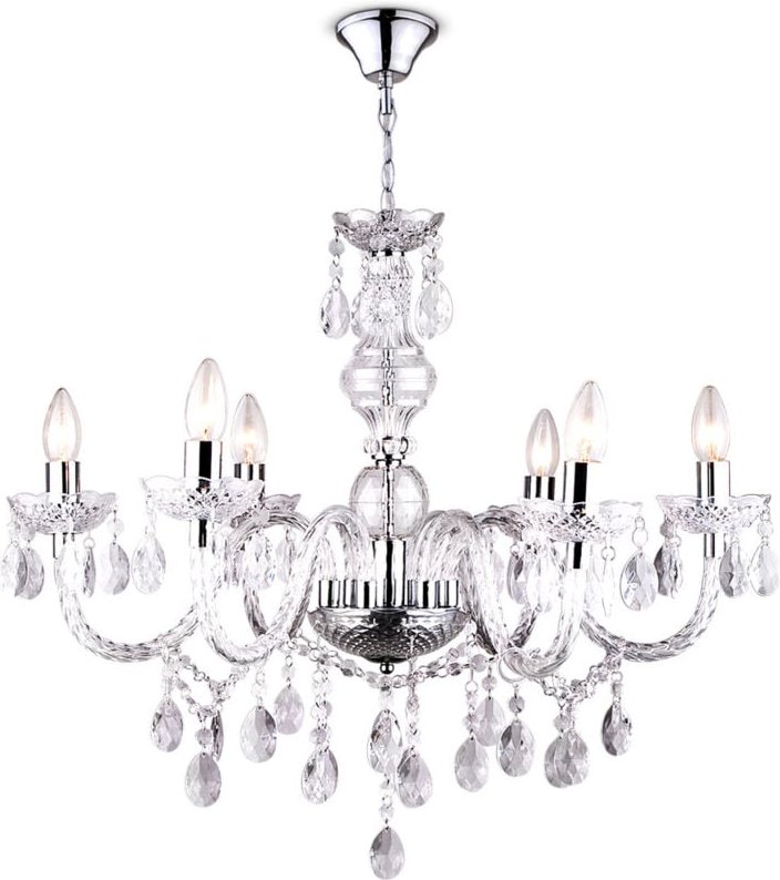 Thumbnail - Kronleuchter Decken Hänge Leuchte Kristall Pendel Lüster klar Wohn Zimmer Beleuchtung Globo 63116-6