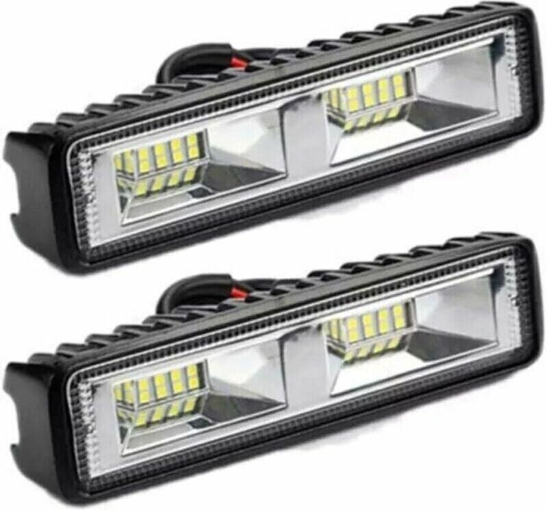 2 x 12V 24V LED-Arbeitsscheinwerfer, 16 LEDs, 48W, Offroad-Arbeitsscheinwerfer, IP67 wasserdicht, für Traktor, Motorrad,...