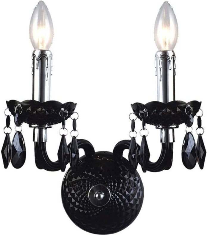 Whiz - Klassische Wandleuchte Schwarz 2 Licht, E14 - Italux