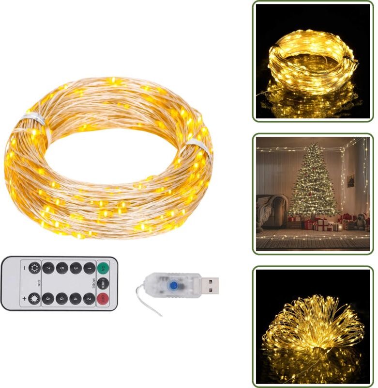 LED-Lichterkette mit 150 LEDs Warmweiß 15 m - LED-Lichterkette - Weihnachtsdeko - Outdoor-Beleuchtung - Indoor-Dekoratio...