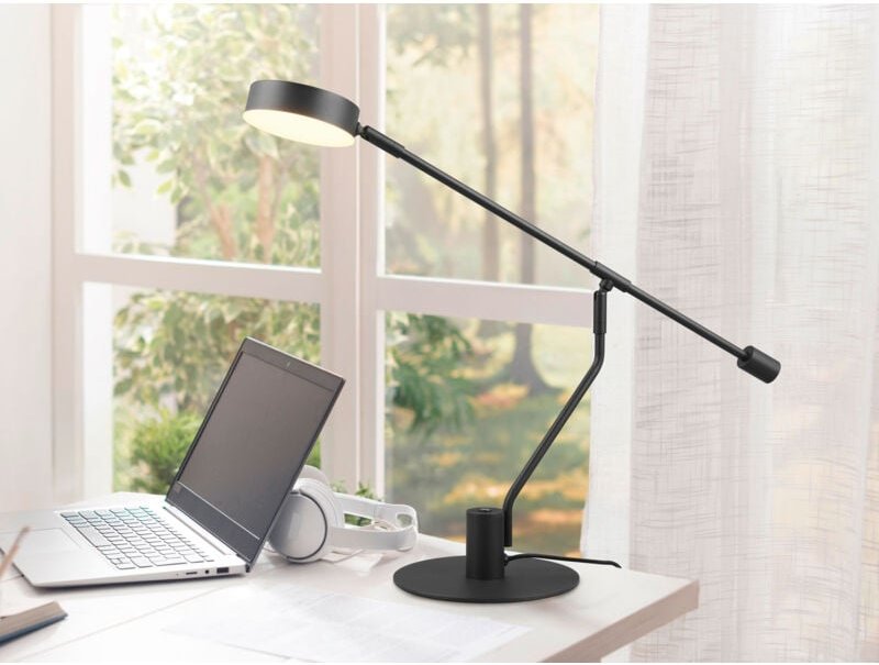 Led Schreibtischlampe manduro Schwarz, dimmbar & Tageslicht, 64cm groß