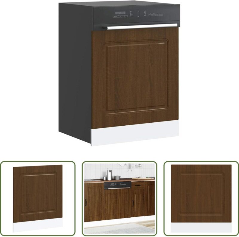 vidaXL Spülmaschinenblende - Geschirrspülerblende Kalmar Braun Eichen-Optik 60x1,5x67 cm