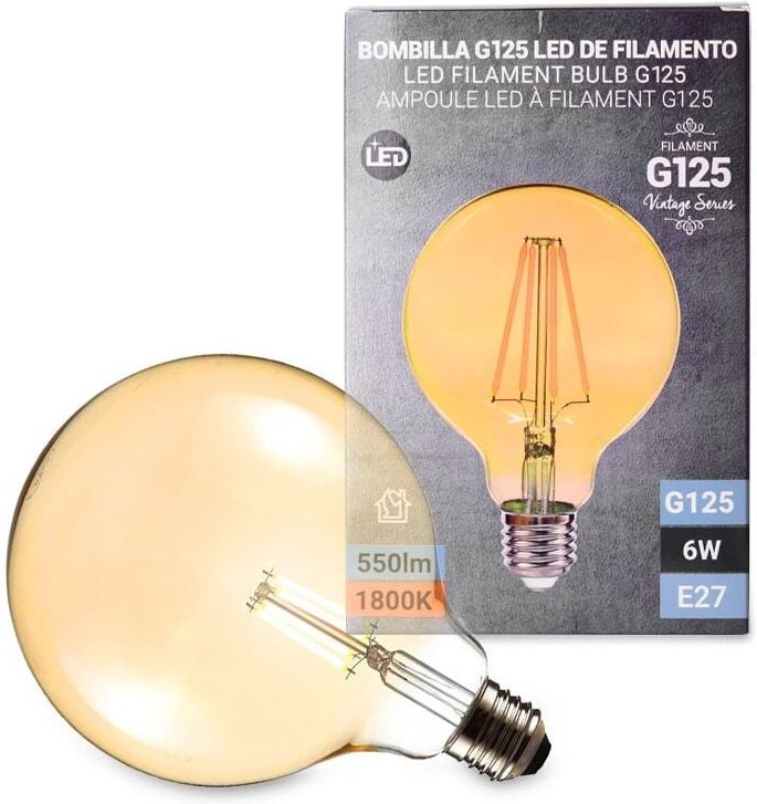 Vintage led Globe Glühbirne E27 G125 6W