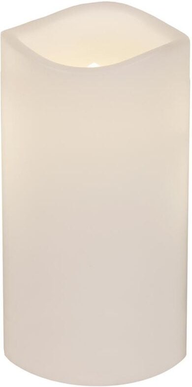 Star Trading - Kerze Paul, Stumpenkerze, Weiß, led, Timer, Warmweiß, Außenbereich, 15 cm