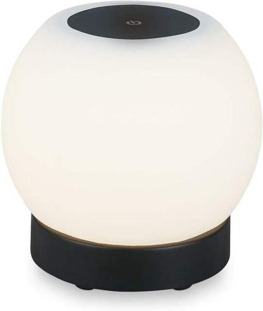 Briloner - led Tischlampe Akku Dimmbar Glas Kabellos Touch 3W schwarz Ø16cm