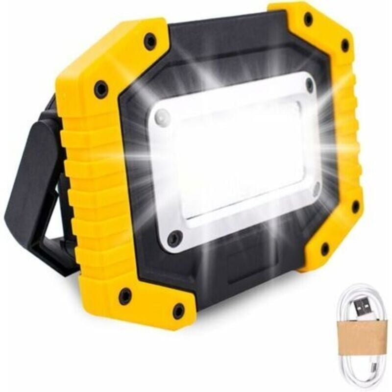 Tigrezy - 30W Flutlicht-Batterie-Sicherheitslicht mit 3 Modi, Camping-COB-Flutlicht mit usb, wasserdicht zum Angeln, Wan...
