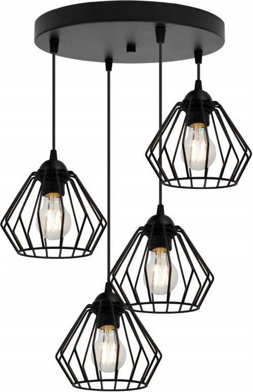 Schwarze Draht-Hängelampe Loft Led-Kronleuchter