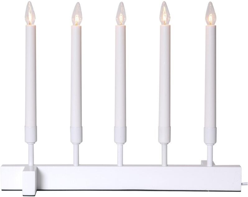 Star Trading - Kerzenleuchter ,Vind', 5-flammig, Materialmix, weiß