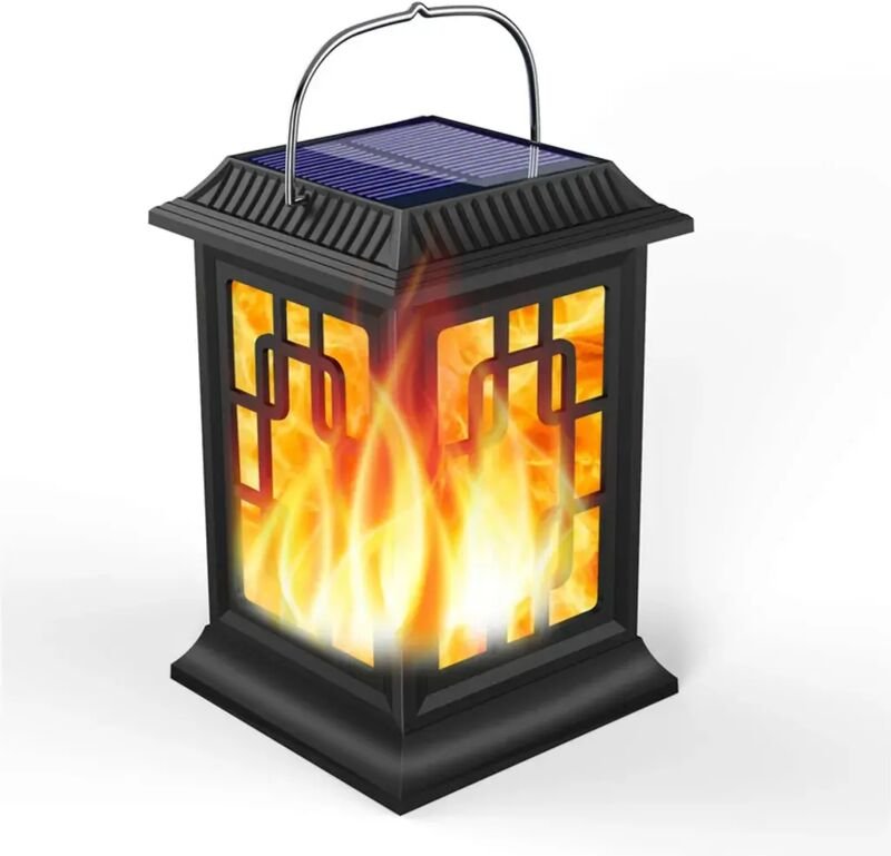 1 Stück Solar-Außenlaterne mit realistischem Flammeneffekt, IP65 wasserdicht