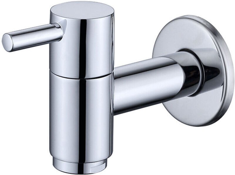 Wandmontierter Messing-Waschtischhahn für Bad oder Waschmaschine – Außenarmatur – Chrom