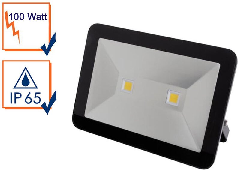 100 Watt led Strahler alu, 4000 Kelvin Neutralweiß, IP65, 25x36cm