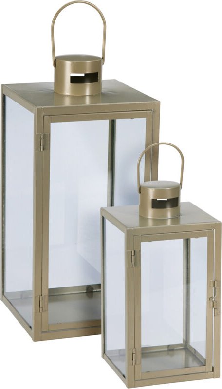 2tlg Metall Laternen Set Olivgrün H34/47cm-NB1251580