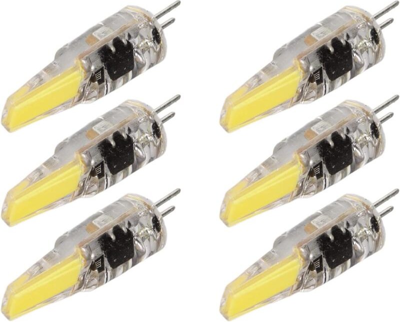 6 Stück 220 V 6 W G4 LED-Lampen 500 lm COB-Lampe 360-Grad-Beleuchtung Kühlkörper Silikon Blendschutz für Decken- und Lan...