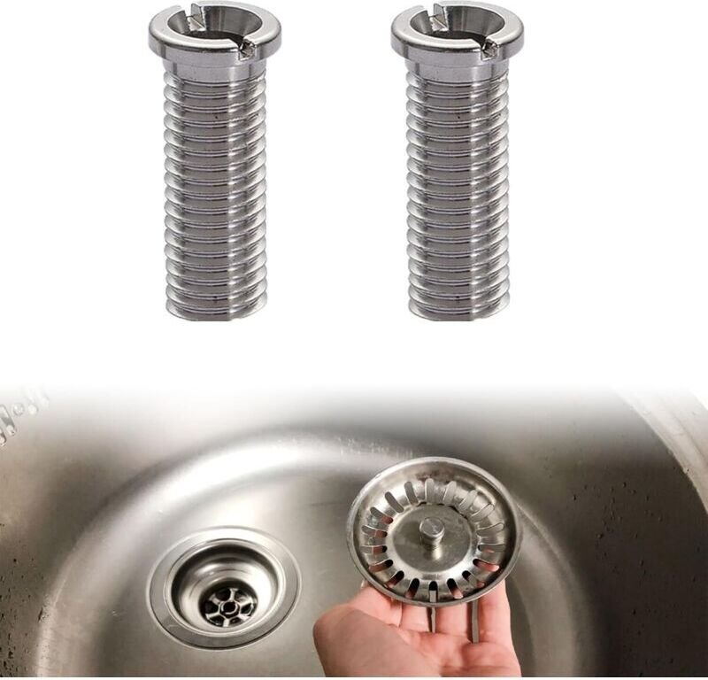 Spülbeckenkorbschrauben, 35 mm Edelstahl-Spülbeckenkorbschrauben, 2 Stück, Silber