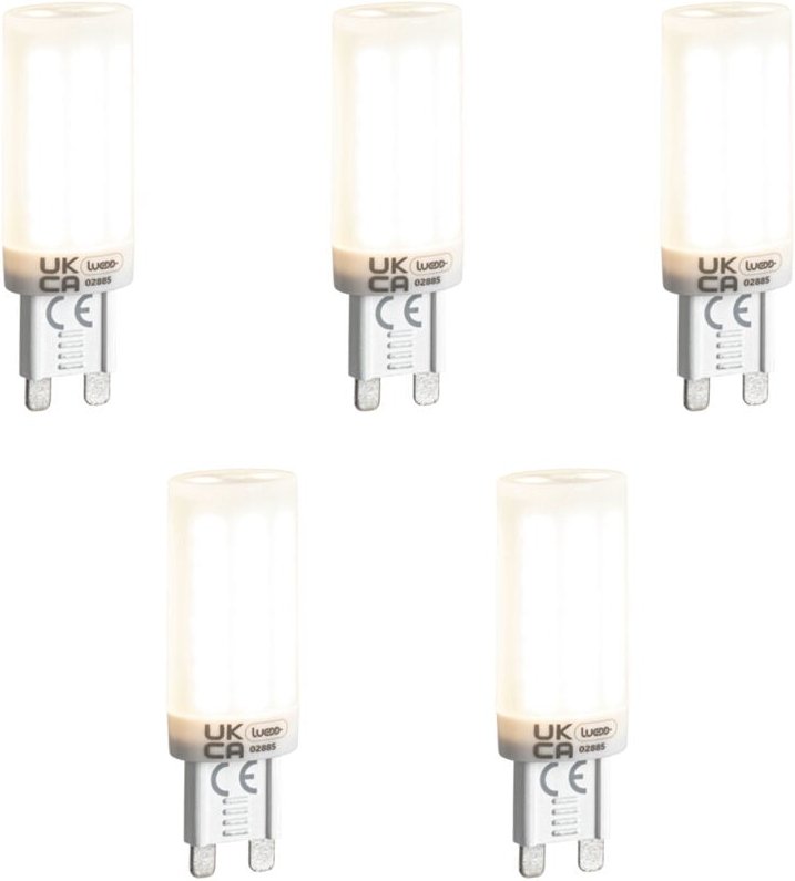 5er Set G9 3-Stufen dimmbarer LED-Lampen Opal 4,5W 500lm 4000K
