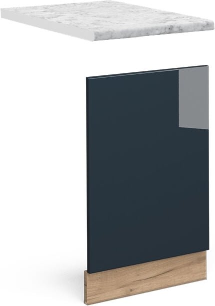 Vicco - Frontblende Fame-Line, Dunkelblau Hochglanz, 45 cm, ap Marmor