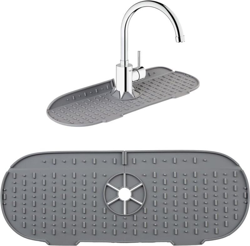 Spritzschutzmatte aus Silikon für Küchen- und Badezimmerwaschbecken – Grau