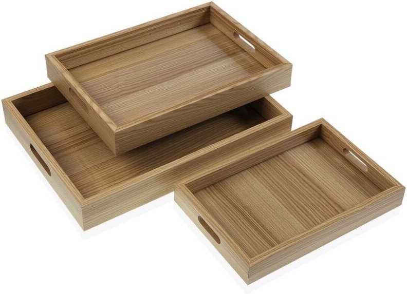 Tablettset Versa Holz MDF 30 x 5,5 x 40 cm (3 Stücke)