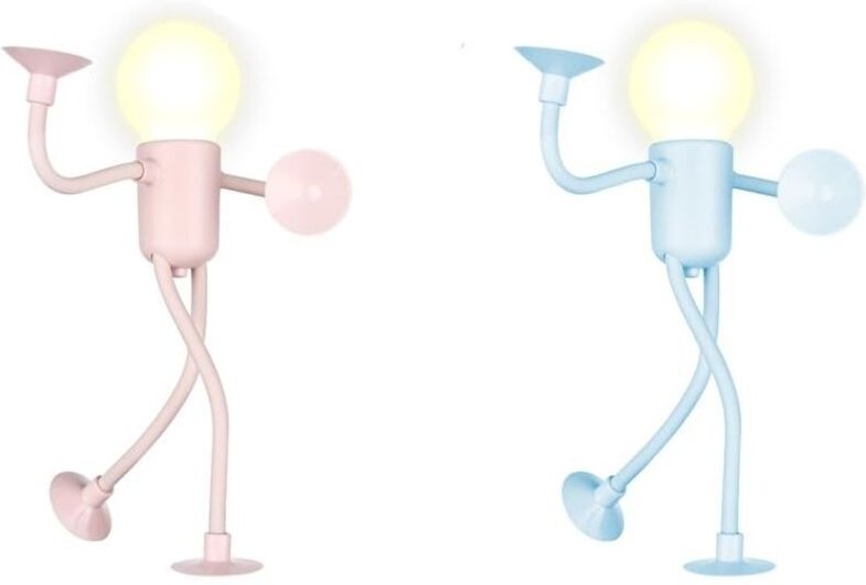 Kreatives Nachtlicht mit zwei Figuren – Rosa und blaue LED-Lampe, dekoratives Licht für Schlafzimmer, Regal oder Büro – ...