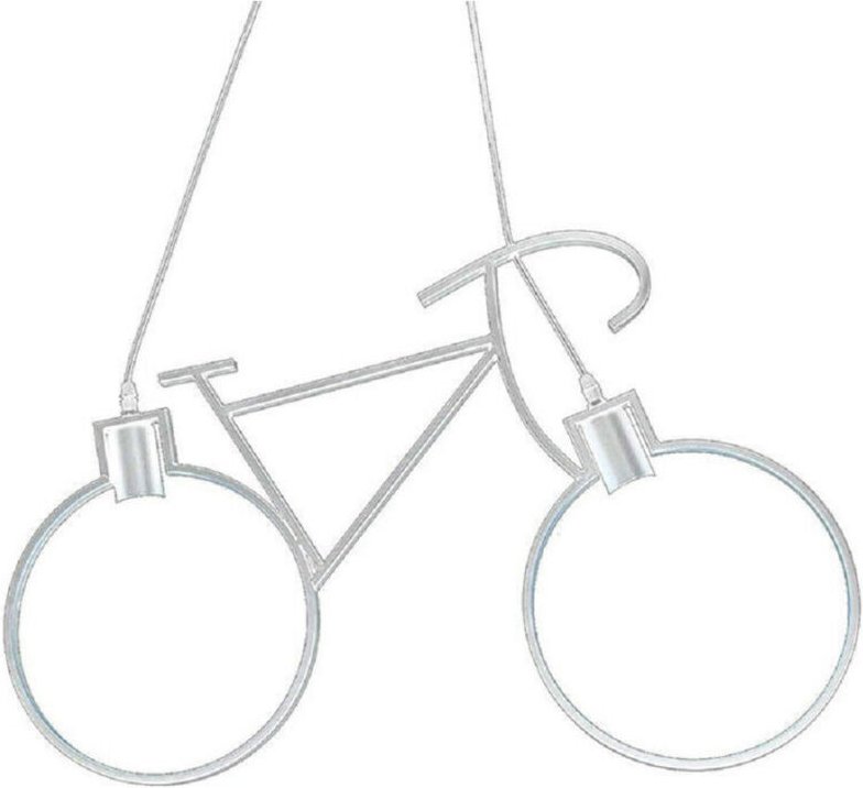 Trade Shop Traesio - Trade Shop - deckenhänger E27-KRONLEUCHTER in form einer fahrrad-fahrradlampe A10 - Weiß