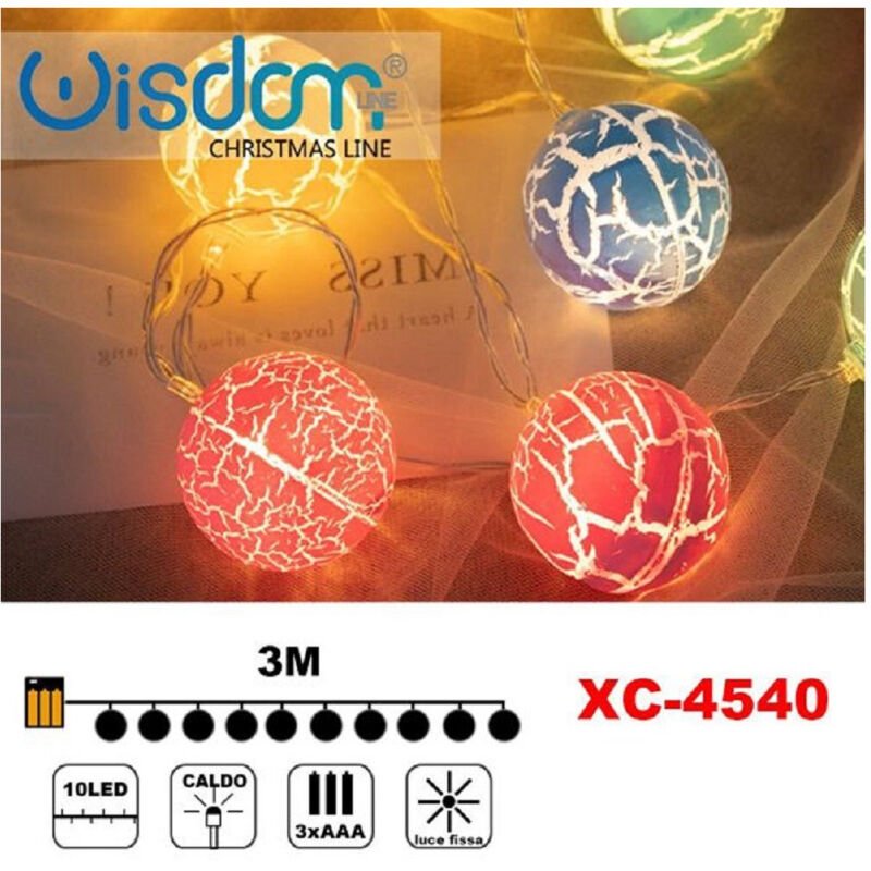 Trade Shop Traesio - Trade Shop - catena luminosa mit palline colorate 10 led batteria luce calda fissa XC-4540 -