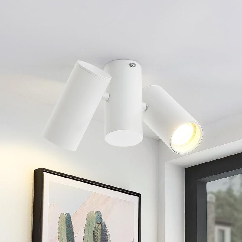 Thumbnail - Deckenstrahler Weiss Deckenspots 2 Flammig - GU10 Deckenlampe Metall Schwenkbar 180° Deckenleuchte Innen MAX.25W für Flu...