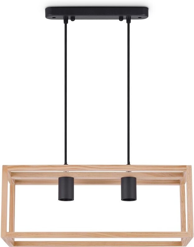 Pendellampe Deko Wohnzimmer Hängeleuchte Esszimmer Lampe Schlafzimmer Holz E27 Holz, Pendelleuchte - Typ 5 - Paco Home
