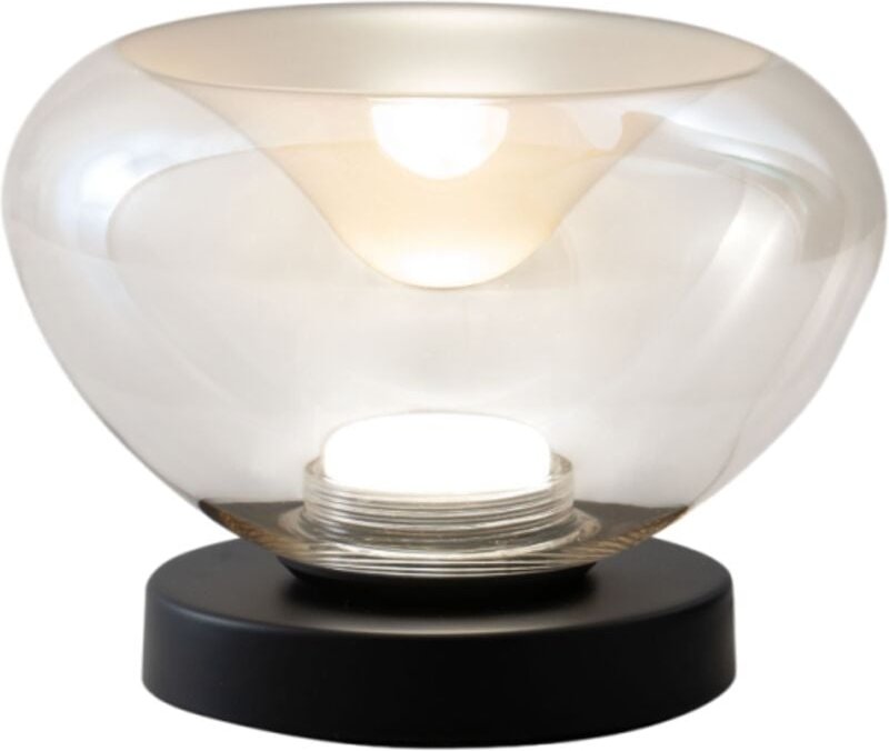 Brena - Cognac Fabas Luce Tischlampe - 11 w dimmbare LED-Touch-Steuerung - Konkaves Cognac-Borosilikatglas