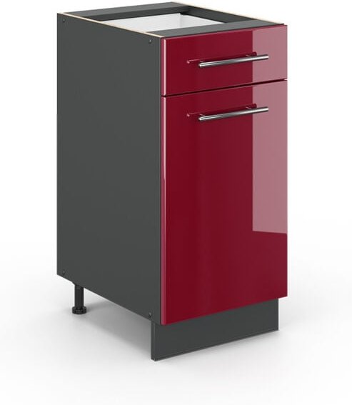 Thumbnail - Küchenschränke Fame-Line, Bordeaux Hochglanz, 40 cm ohne Arbeitsplatte, Vicco