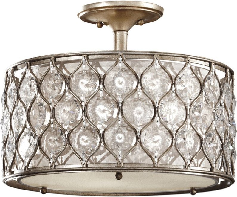 Thumbnail - Elstead - Lucia - 3 Light Semi Flush Deckenleuchte brüniertes Silber, E27