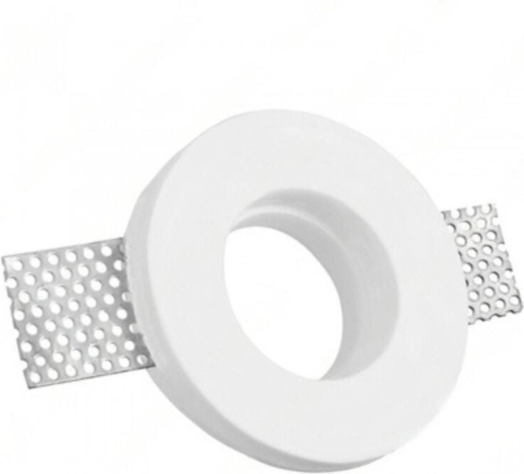 Runder Einbaustrahlerhalter aus weißem Gips ø100x30 mm für GU10- und GU5.3-LEDs