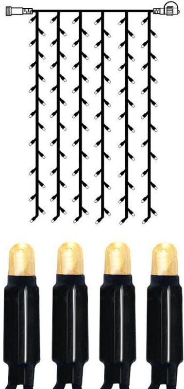 System LED "LED Eisregen-Lichterkette 1x2m" 102 LED´s, warmweiß, IP44