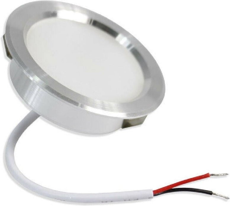 Trade Shop Traesio - Trade Shop - 3W led Einbaustrahler rund warm-kalt Licht Natur matt Silber Rand -