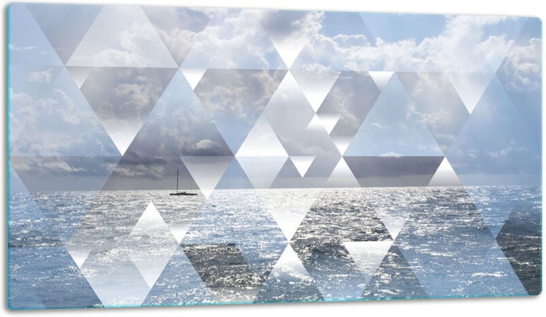 GlassplattenschneideBrett 52x30 Meer