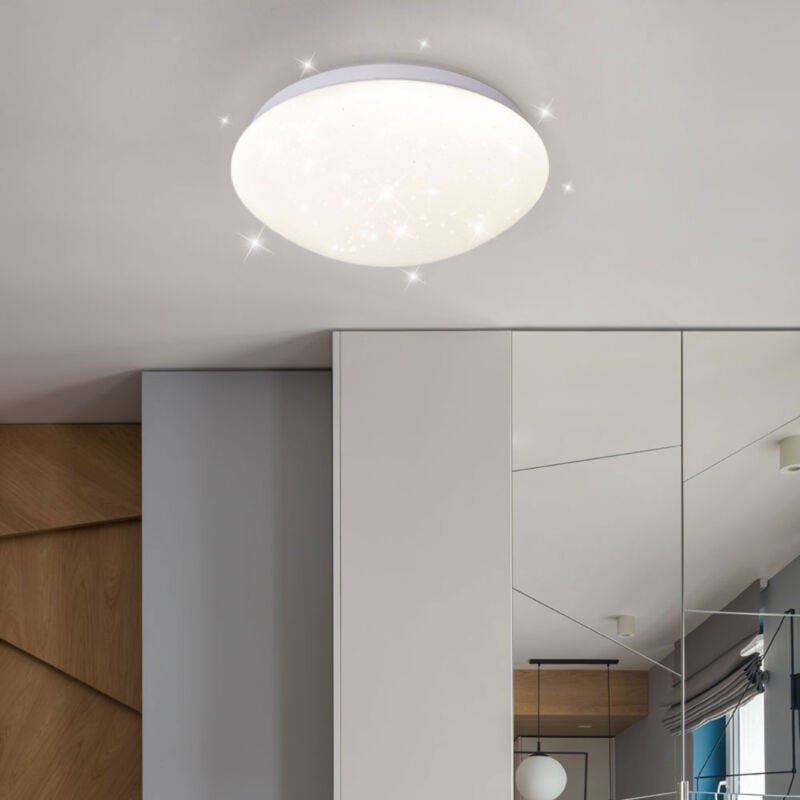 Etc-shop - led Deckenleuchte Deckenlampe Wohnzimmerleuchte, Sternenhimmel, Metall, weiß, dxh 21,5 x 7,8cm