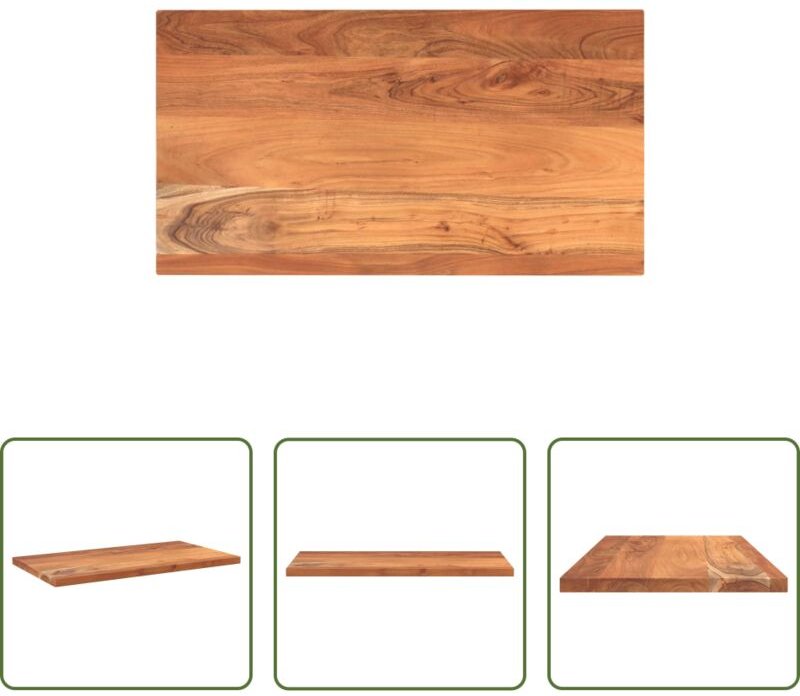vidaXL Tischplatte 110x50x2,5 cm Rechteckig Massivholz Akazie