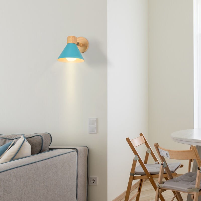 Moderne Industrielle Wandleuchten Dekorative Wandlampe Drehbarer Innenbeleuchtung Hellblaue Ø17,5cm