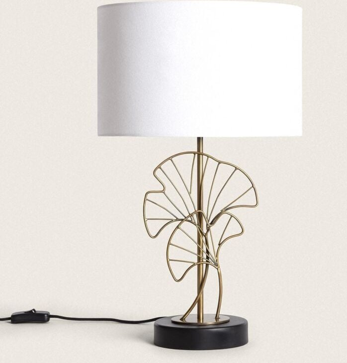 Tischlampe Metall Palm Weiß