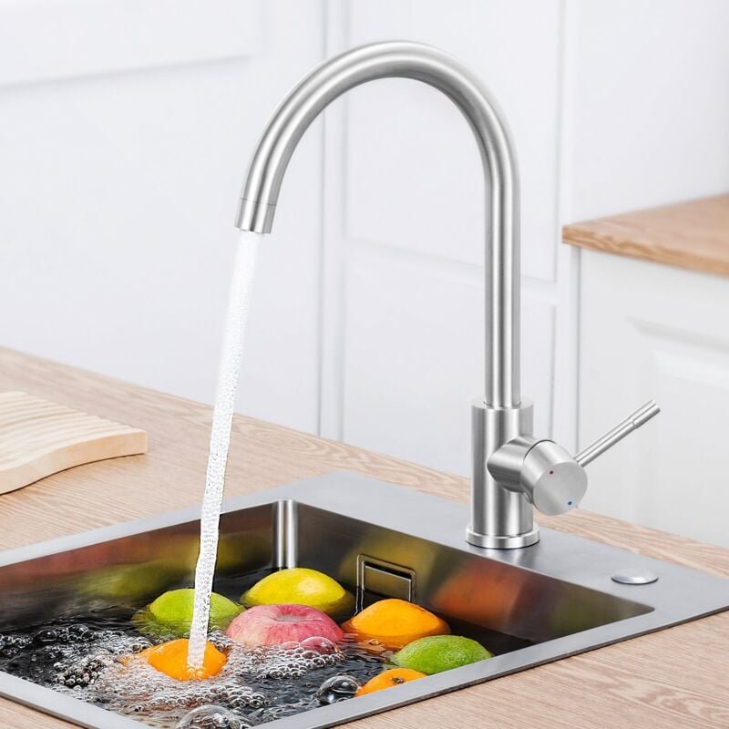 Cecipa Max Gebürstete Küchenarmatur 360° Drehbar Spültischarmatur Warm- und Kaltwasser Spültischarmatur mit Abnehmbarem ...