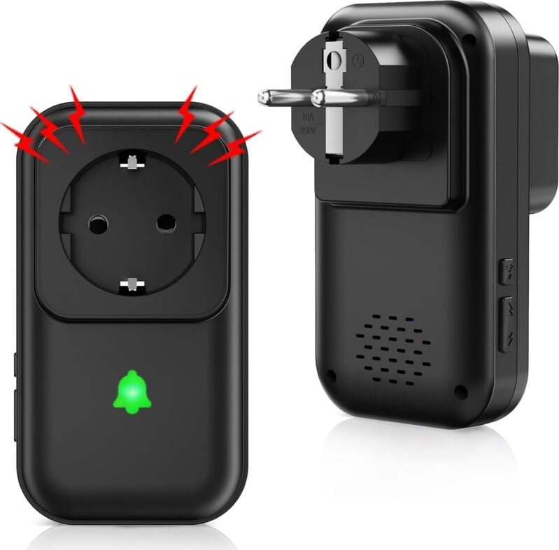 Stromausfallalarm mit LED-Anzeige, Stromausfalldetektor mit 5 einstellbaren Stufen, 0 bis 110 dB, 7 Töne, ideal zur Kühl...