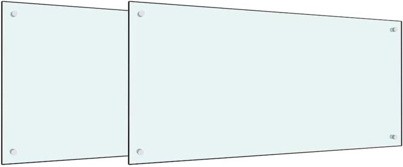 Küchenrückwand 2 pcs Weiß 100 x 50 cm Gehärtetes Glas vidaXL