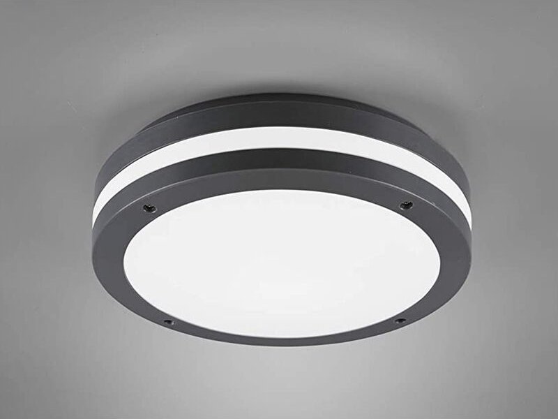 Runde led Außendeckenleuchte Wandlampe kendal in Anthrazit