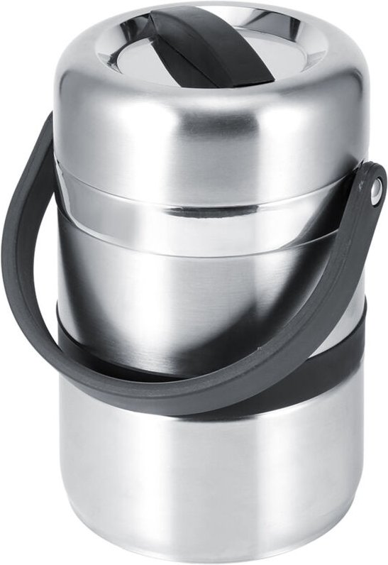 Eosnow Tragbare, mehrschichtige, isolierte Thermo-Lunchbox aus Edelstahl, Lebensmittelbehälter, Geschirr, 1,8 l