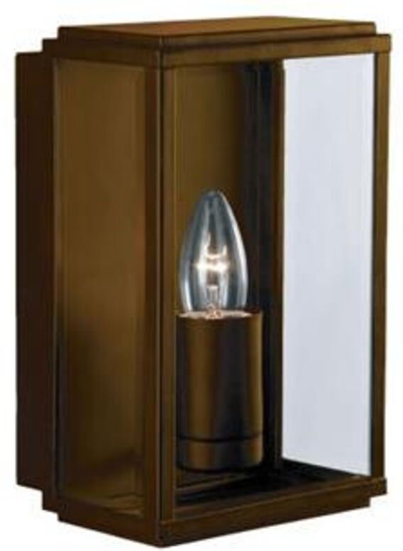 Searchlight - Box Außenwand- und Verandaleuchte 1 Licht Rechteck Rostbraun IP44