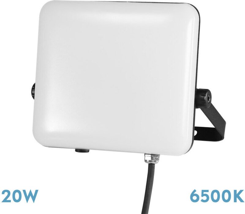 Fabrilamp - Flutlicht 20w 6500k weiß/schwarz 1800lm 90º ip65 10x12x3,6 cm