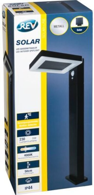 Quadratische Außenleuchte solar, Aluminium Wegleuchte de, mit Bewegungsmelder und Dämmerungssensor, 5 w, 230 lm, 4000 k,...