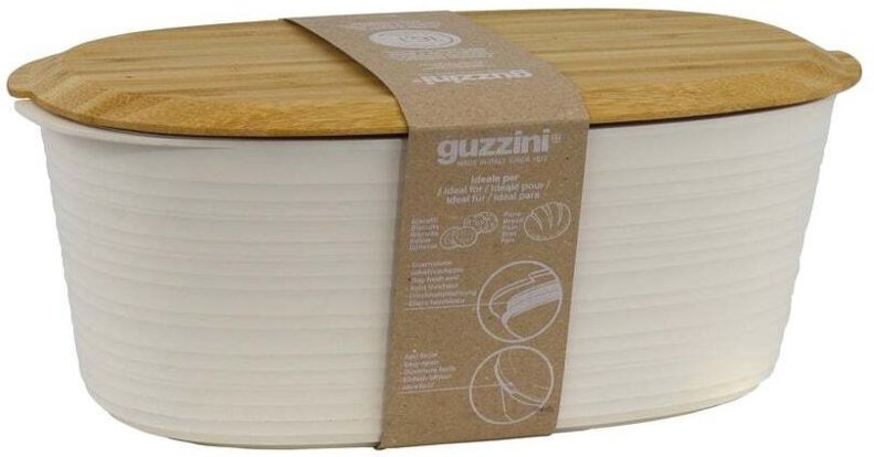 Backbehälter Tierra aus 100% recyceltem Kunststoff mit Bambusdeckel 600x300x240