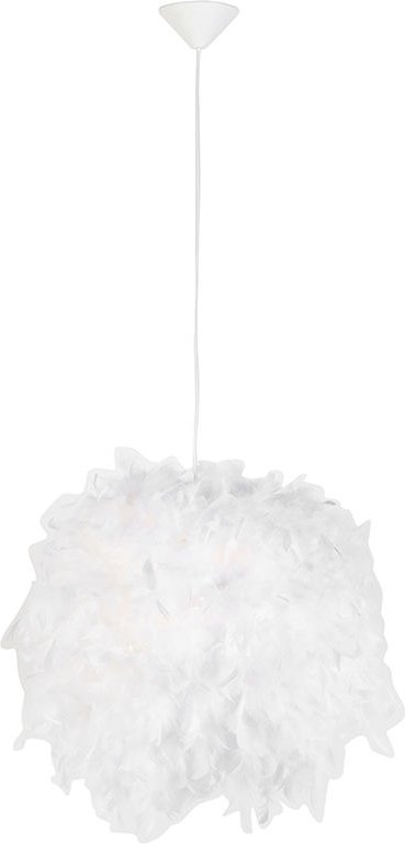 Pendelleuchte im Landhausstil weiß mit Federn - Feather