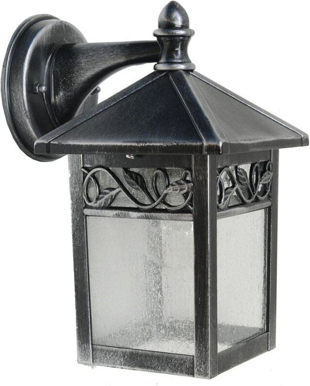 Elstead - Außenleuchte Wandlampe Laterne ALU-Guss Schwarz-Silber h 26,2 cm Gartenlampe Hof
