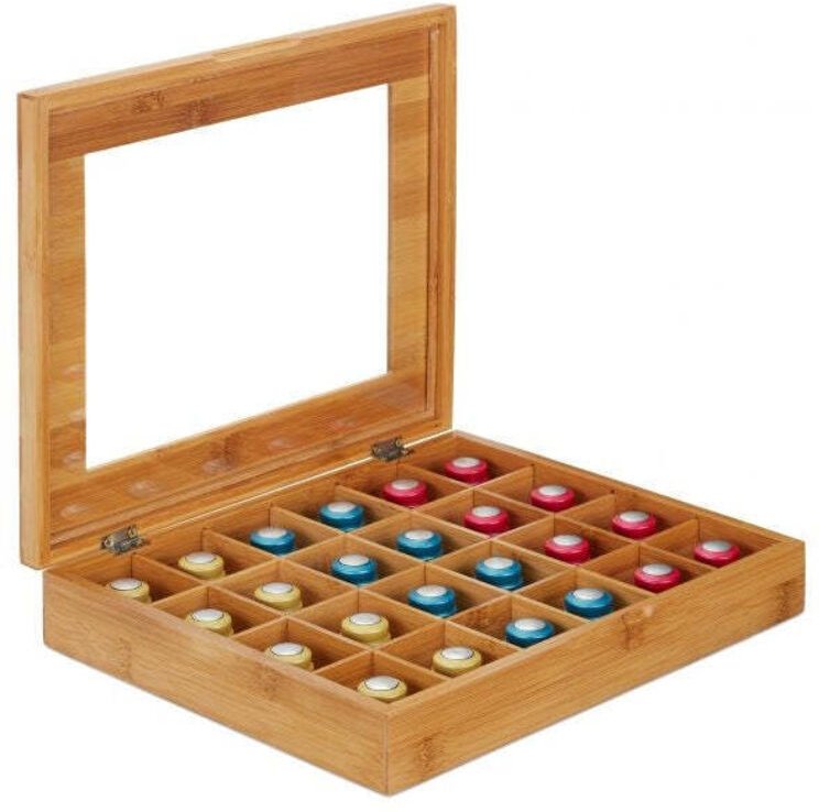 Northix - Kapselbox aus bambus mit 24 fachern 88